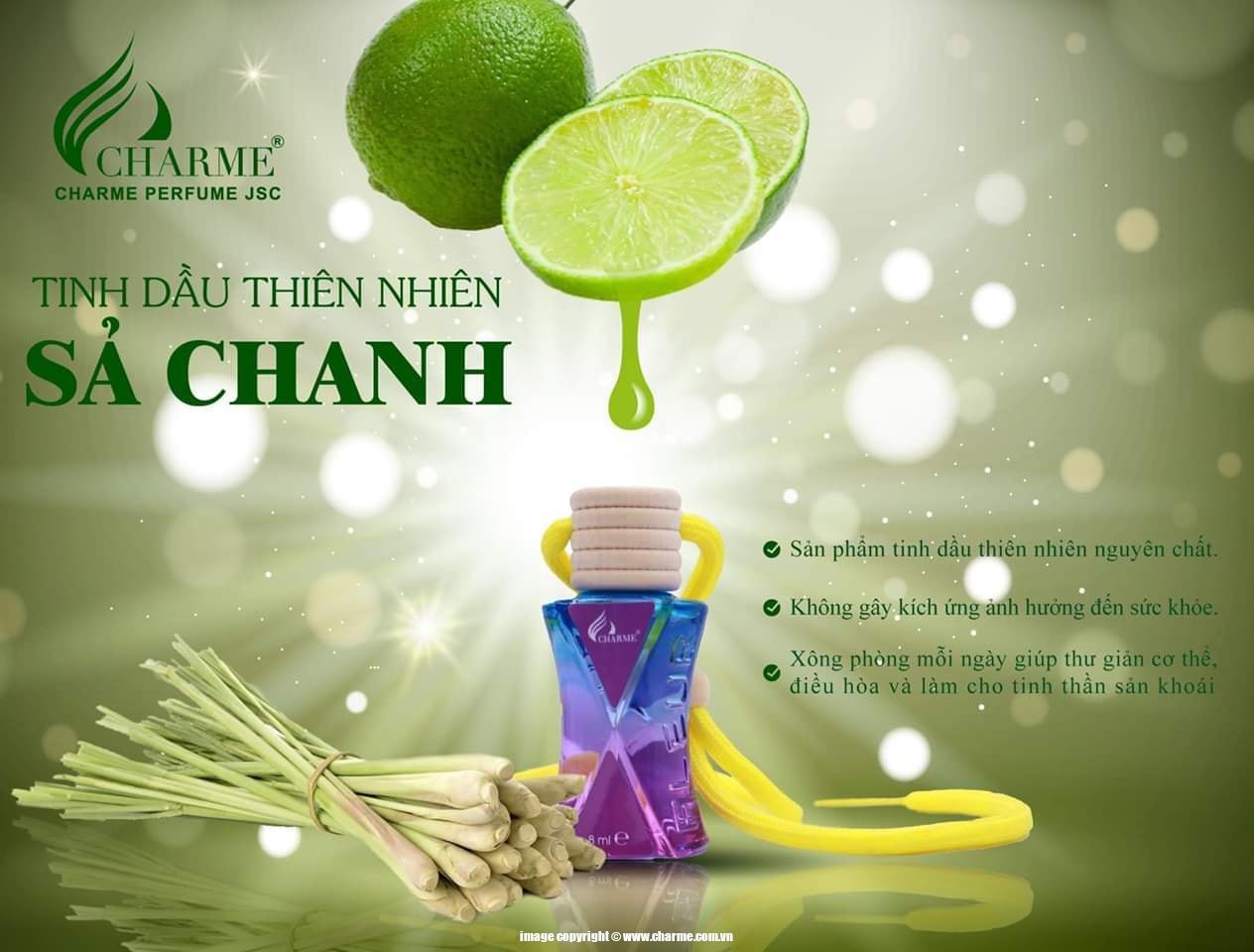 Tinh Dầu Thiên Nhiên Charme Hương Sả Chanh