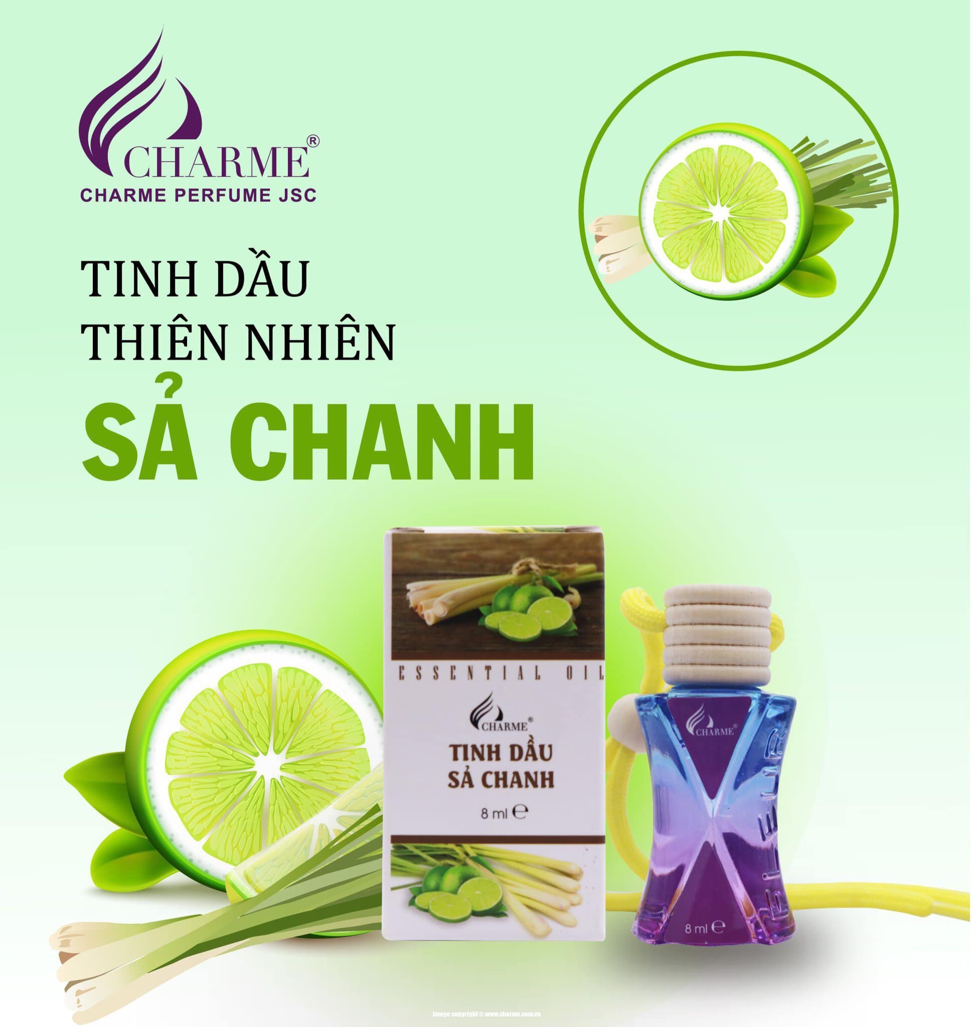 Tinh Dầu Thiên Nhiên Charme Hương Sả Chanh