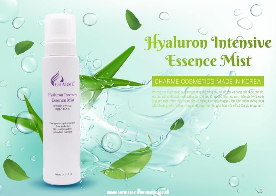 Xịt Khoáng Charme Hyaluaron Intensive Essence Mist 140ml