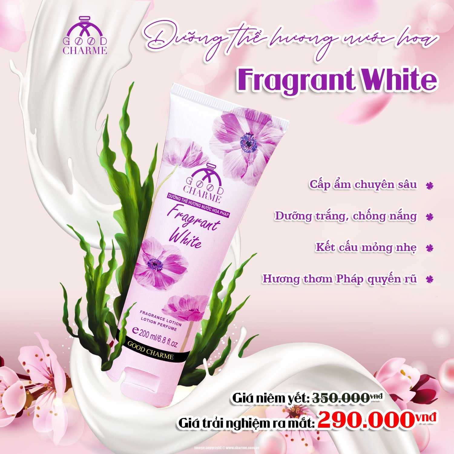 Dưỡng Thể Hương Nước Hoa Good Charme Fragrant White 200ml
