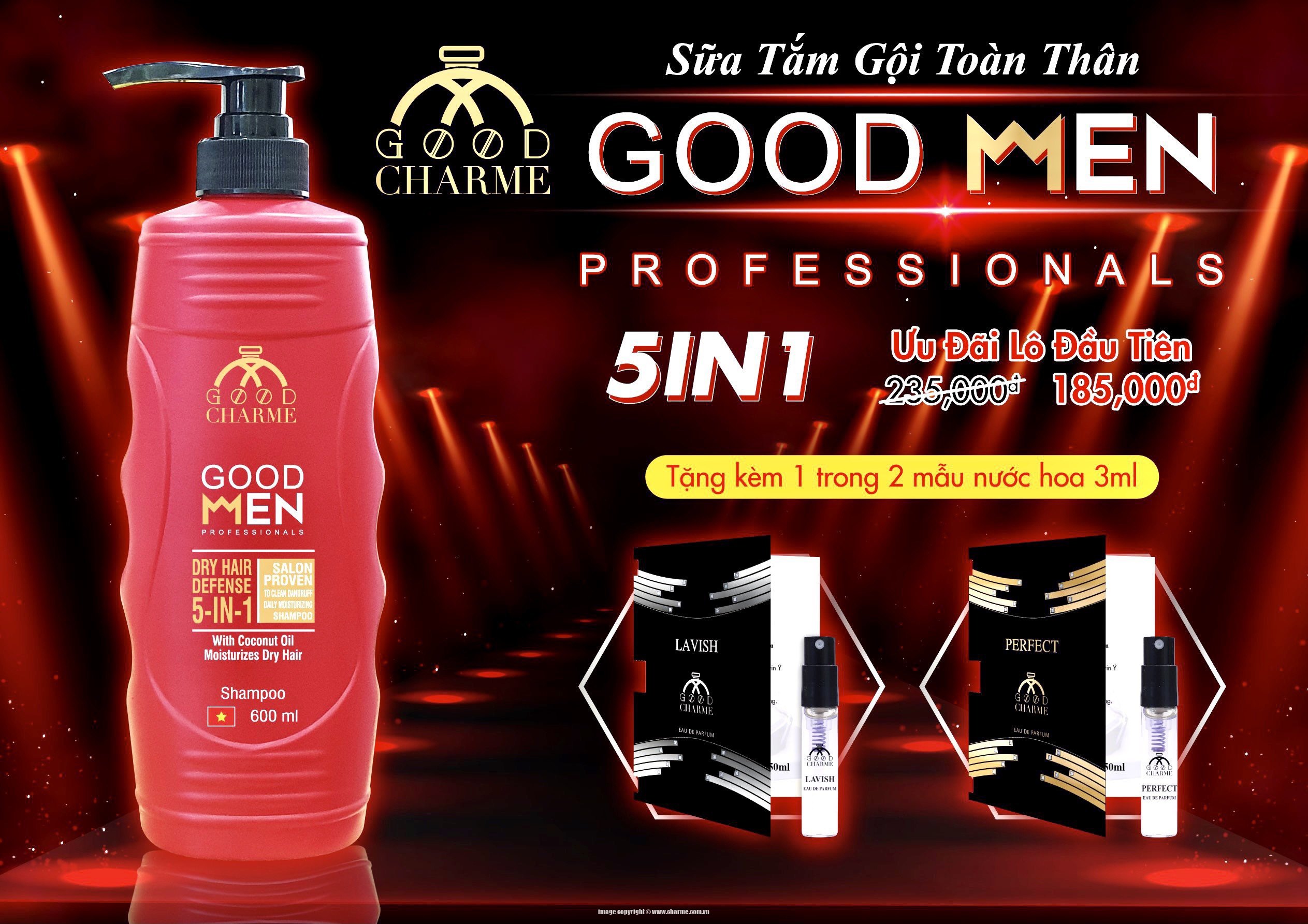 Sữa Tắm Gội Toàn Thân Cho Nam Good Men 600ml (Red) » CHARME PERFUME
