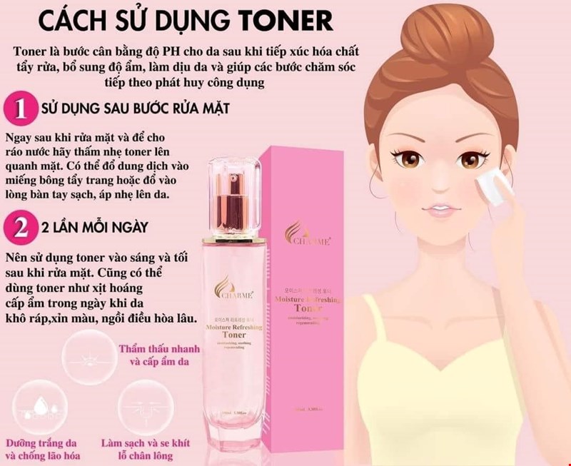 Charme Moisture Refreshing Toner 100ml - Cân Bằng, Dưỡng Da 2 in 1