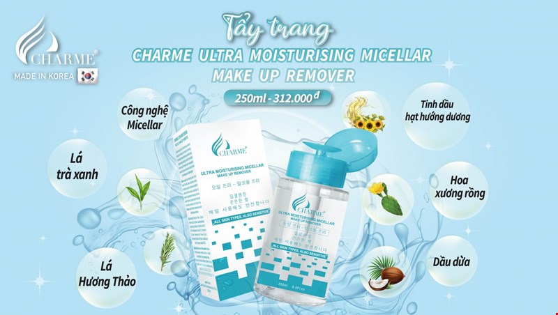 Nước Tẩy Trang Charme Ultra Moisturising Micellar Make Up Remover