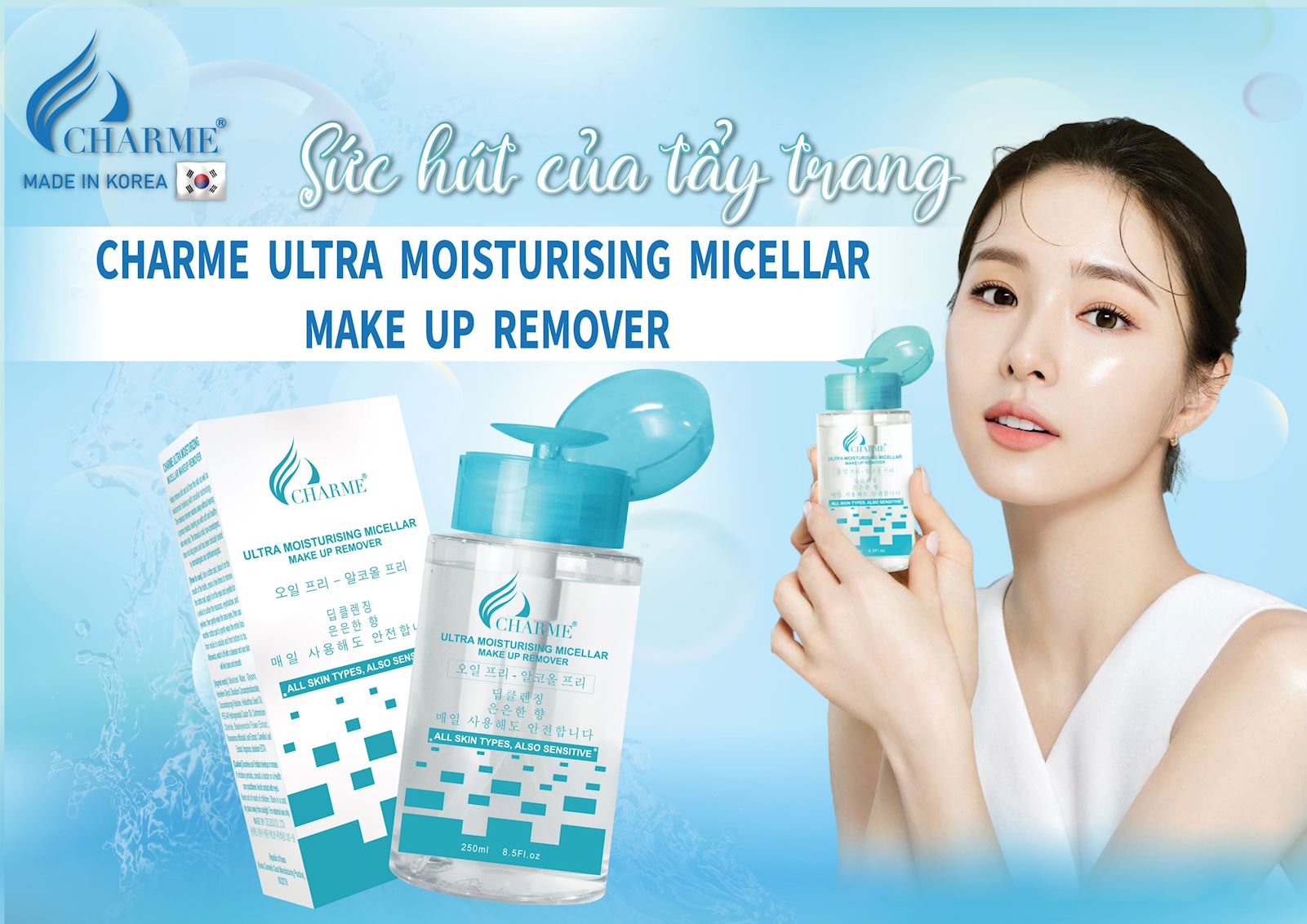 Nước Tẩy Trang Charme Ultra Moisturising Micellar Make Up Remover