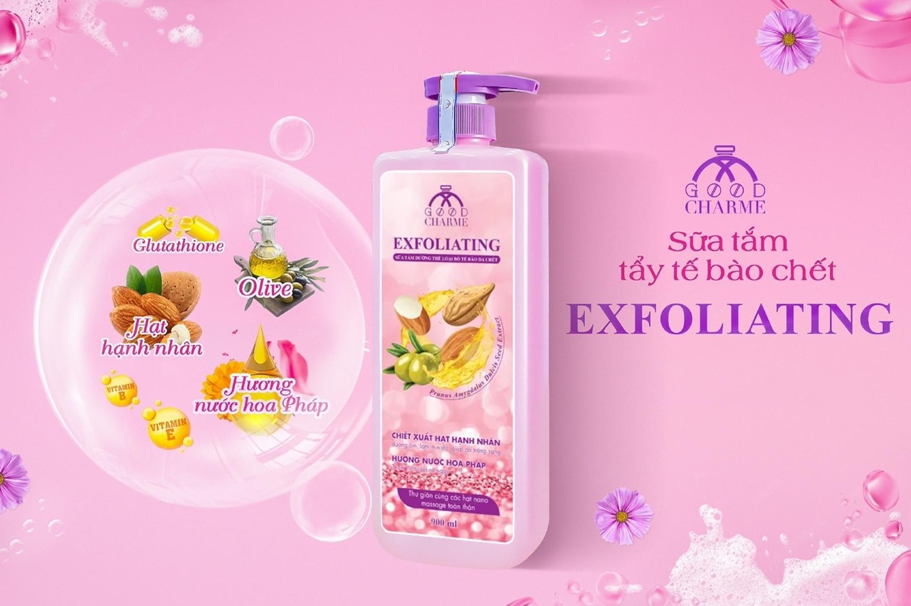 Sữa Tắm Tẩy Tế Bào Da Chết Charme Exfoliating 900ml